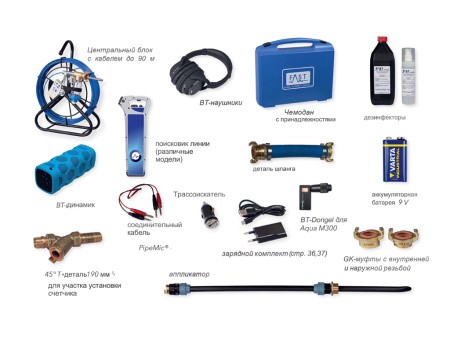 Акустический течеискатель PipeMic M. Комплектация, Акустический течеискатель PipeMic M. Комплектация,